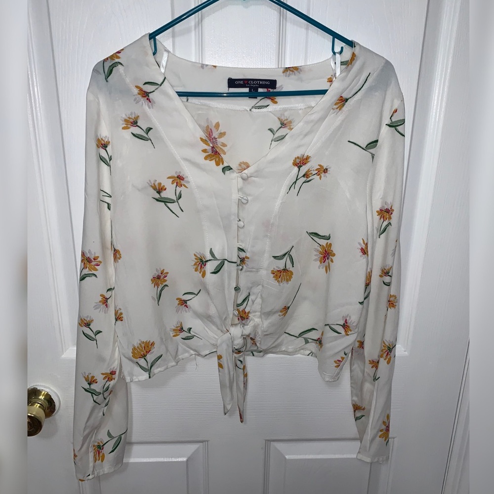 White floral top